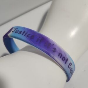 Tie-Dye Purple & Blue Silicone Bracelet with Message